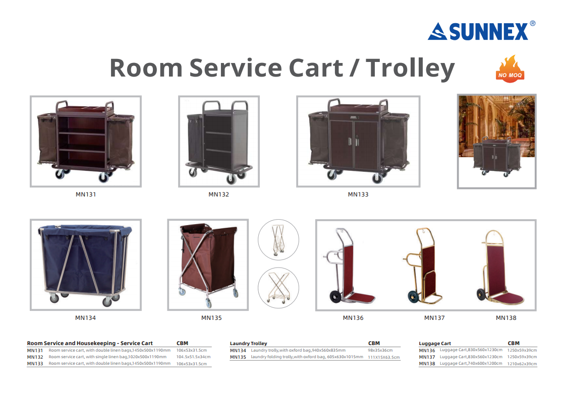 SUNNEX neue Produkte: Zimmerservice-Wagen/Trolley