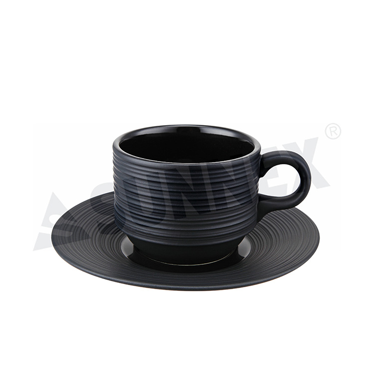 Schwarze Farbe Porzellan Kaffeetasse