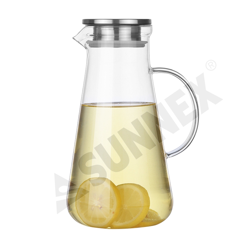 Glaskanne mit flachem Deckel 1,2 l, 1,5 l, 1,8 l, 2,2 l