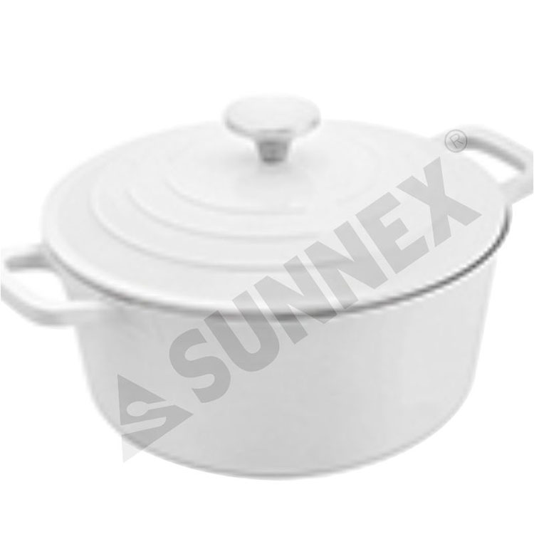 Neues Design weißer Farbe Non -Stick -Topf Round Casserole